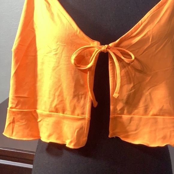 Divided by H&M NEW - Sz XL - skinny flowy summer top - tied adjustable front - Picture 6 of 7